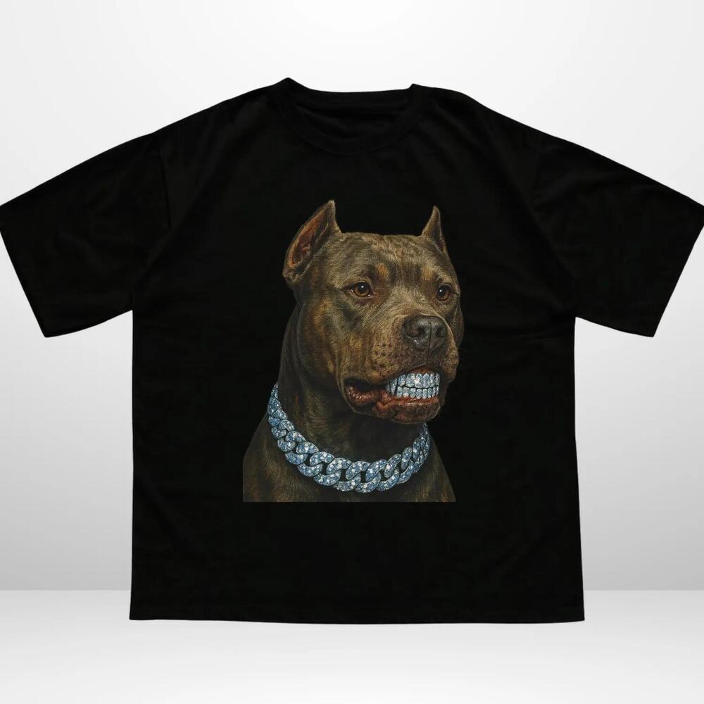 Streetwear Style Dog T Shirt,Urban Oversized T Shirt